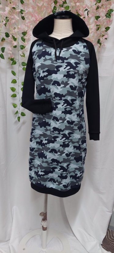 Mikinošaty šedomodrá kamufláž